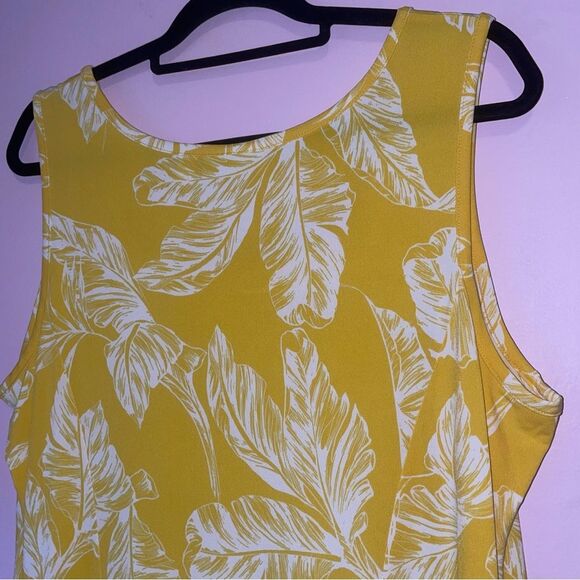 Susan Graver QVC Liquid Knit Yellow Floral Sleeveless Dress - Picture 6 of 7
